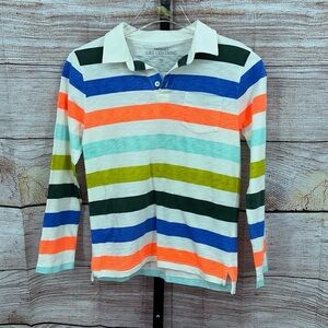 J. Crew CrewCuts Striped long sleeve polo shirt Size 10